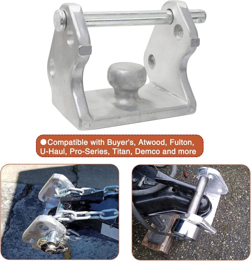 Antivanl Trailer Hitch Lock, Trailer Locks Ball Hitch, Aluminium Trailer Ball Lock, Trailer Tongue Lock Fits Over 2" to 2-5/16" Ball Hitch Lock, 1 Pack - Image 5